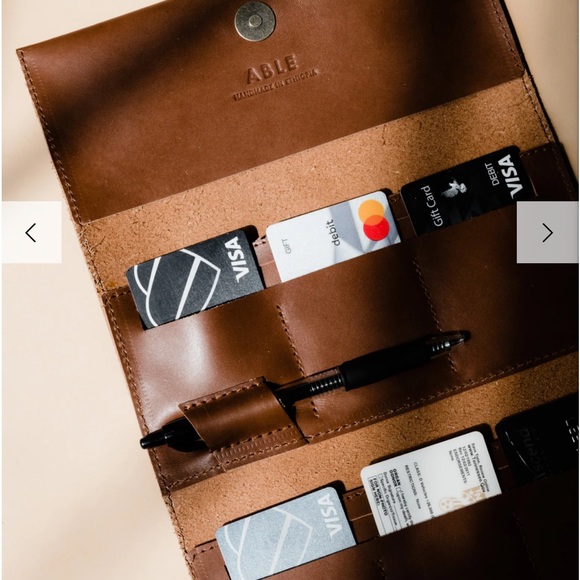 NWOT Able Debre leather wallet in metallic pink - Picture 7 of 8